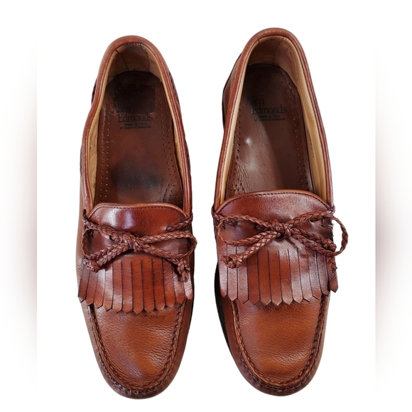 Allen Edmonds Nottingham Moc Kiltie Loafer Shoes Mens 9.5 D Brown Leather 42373